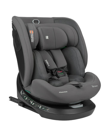 KIKKABOO Seggiolino Auto 40-150 cm i-Hike i-SIZE Dark Grey - Seggiolino Auto con Base Isofix, Da 40 a 150 cm, Omologato ECE R129/03, Girevole A 360° E Reclinabile, Gruppo 0+/1/2/3 Da 0 A 12 Anni, Dark Grey, grigio
