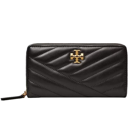 TORY BURCH portafogli donna tory burch - kira chevron zip continental wallet - nero da donna