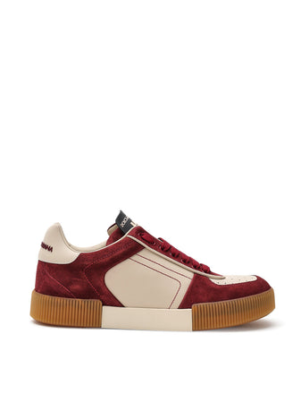 Dolce &amp; Gabbana Low-Top Sneakers Bordeaux e Beige DNA da uomo