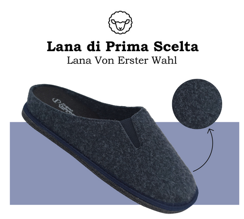 Primo Calzature Ottime Pantofole Chiuse da Uomo, Ciabatte Invernali per Casa, Soletta in Memory Foam, Plantare Estraibile, 100% Made in Italy