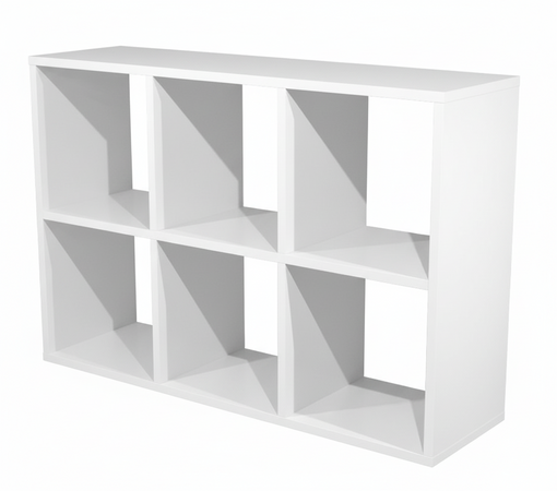 Libreria da ufficio a caselle a giorno in melaminico verniciato cm. 104,1x29,2x69,8h