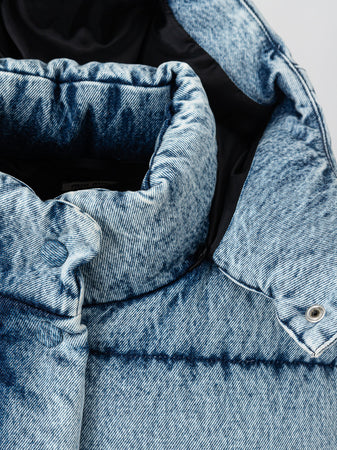 Miu Miu Piumino Puffy in Denim da donna
