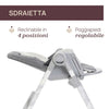 CHICCO Polly Armonia Seggiolone Evolutivo Pappa per Bambini da 0 Mesi a 40 kg, Seggiolone Reclinabile a Sdraietta con Altezza e Poggiapiedi Regolabili, 4 Ruote, Chiusura Compatta, grigio scuro, colore CARRARA