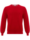 Gran Sasso Maglia Girocollo Rossa in Cotone da uomo