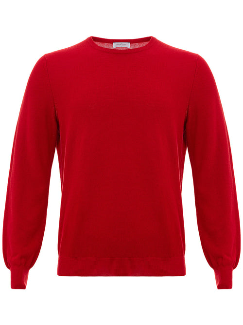 Gran Sasso Maglia Girocollo Rossa in Cotone da uomo