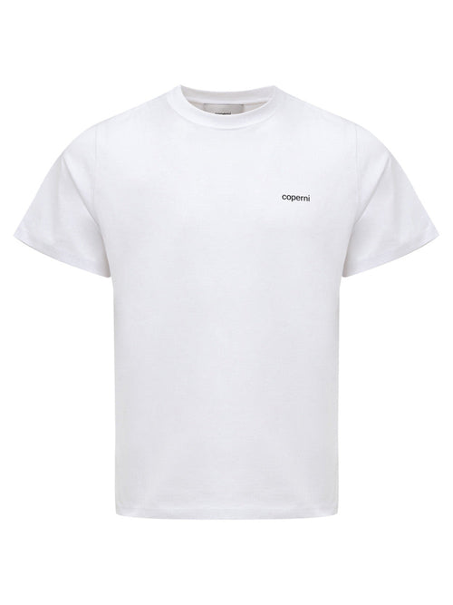COPERNI T-Shirt in Bianco Ottico con Logo Coperni da donna