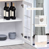 Credenza alta da cucina Moderna in Legno MDF Bianco con 2 Vetrinette 80 x 37 x 183 cm , mobile vetrina multiuso sala da pranzo soggiorno salotto ingresso ufficio studio F835-209A