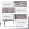 Colonna Bagno in MDF con 2 Armadietti e 2 Ripiani Aperti, 30x32x172.5 cm, color Legno VG3834-212VG3