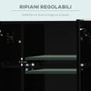 Armadietto con Specchio da Bagno a Parete in MDF con 3 Armadietti, 3 Ripiani e Luce LED, 90x15x65 cm, Nero WD6834-416BKWD6
