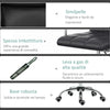 Sedia da Ufficio Ergonomica in pelle PU Nero, Sedia da Studio con 5 Ruote Girevoli, Imbottitura e Altezza Regolabile, 52.5x54x84-99cm ML402-0697ML4