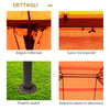 Gazebo da Giardino 4x3m con Doppio Tetto e Tende Laterali, Arancione 01-0870