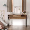 Scrivania Moderna in Metallo e MDF Stile Industriale, Mensole e Cassetto per Casa e Ufficio, 120x60x76cm Nero Marrone XV2836-376XV2