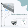 Tenda da Sole da Esterno 2x1.5m a Rullo con Manovella, Altezza e Angolazione Regolabile, Bianco e Verde ZA4840-182MX