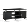 Mobile Porta TV Classico Soggiorno HOMCOM con 2 Ripiani, 2 Armadietti MDF Acciaio Inox Nero 120x39.5x52cm