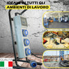 Quadro Elettrico di Distribuzione da Cantiere - 3Prese 220V e Fungo di Emergenza su Cavalletto d'acciaio - ElettroWatt.eu