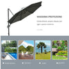 Ombrellone da Giardino a Manovella e a 8 Stecche con Angolazione Regolabile, Ø2.95x2.5 m, Grigio 84D-065CG