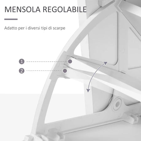 Mobile d'Ingresso Moderno Guardaroba Set Appendiabiti, Specchio e Scarpiera 3 in 1, in Legno Bianco BN3831-146WTBN3