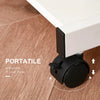 Tavolo Porta PC Classico e Salvaspazio, Piano Tastiera a Scomparsa, 4 Ruote e Ripiano Inferiore Bianco 60x48x73cm QO8836-293WTQO8