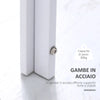 Tavolo Moderno Rettangolare Struttura in Metallo e Piano in Vetro Temperato - Bianco JH3835-479WTJH3