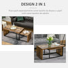 Set 2 x Tavolino Salvaspazio in Stile Industriale Legno MDF e Metallo Marrone e Nero CF9839-082CF9 , soggiorno salotto basso bianco grgio design moderno sala moderno alto divano camera vetro rotondo