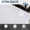 Scrivania per PC Ergonomica con Mensole, Armadietto, Cassetto e Piano Tastiera Estraibile, Bianca, 120x60x74cm ZQ1920-012V01WTZQ1