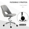 Sedia da Ufficio Ergonomica e Girevole, Sedia Imbottita per Scrivania con Altezza Regolabile, Grigio 49x60x79-91cm DR2921-481V80GYDR2