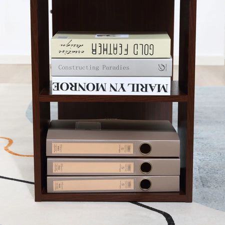 Scrivania Ufficio con  Cassetti e 3 Ripiani Reversibili in Legno, 120x49x72cm, Noce NW9836-068V01NW9