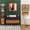 Colonna Bagno con 2 Cassetti e 3 Vani Aperti in Legno MDF e Bambù 30x30x144.3 cm YH2834-208YH2