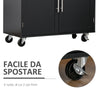 Carrello da Cucina con Cassetti, Portaspezie e Armadietto, Carrello da Portata con 4 Ruote e Piano di Lavoro in Legno, 109x40x89cm, Nero YH9801-178BKYH9