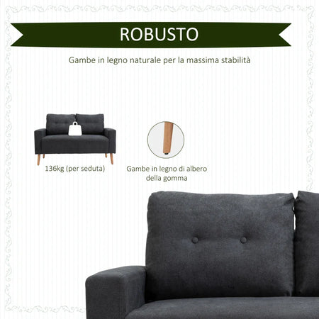 Divano 2/3 Posti Tessuto 145x77x88 Grigio GH2833-902CGNH2 , soggiorno salotto angolare ad angolo nero bianco marrone beige basso contenitore clic clac design moderno letto divani sala studio ufficio grande