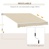 Tenda da Sole per Esterno a Bracci Avvolgibile con Apertura a Manovella, 360x250 cm, Crema BV5840-175V00CWBV5