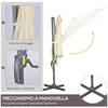 Ombrellone da Giardino Decentrato 3x2.5 m con Angolazione Regolabile e Girevole a 360°, Crema 84D-052V00CW