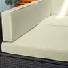 Salotto da Giardino in Rattan da 7 Pezzi con Tavolino e Divano Modulabile con Cuscini, Crema 860-020