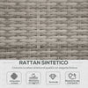 Set Salotto da Esterni 4 Pezzi con 3 Divani e 1 Tavolino da Caffè, in Rattan PE, Cuscini Inclusi 860-221