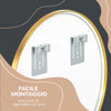 Specchio Bagno Rotondo con Cornice da Parete in Lega di Alluminio, Ø50x2cm, Oro WF5834-394V01GDWF5