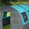 Tenda da Campeggio 5 Posti Impermeabile con Zona Notte e Giorno, in Poliestere, 480x260x200 cm, Grigio e Blu WP9A20-373V00GYWP9