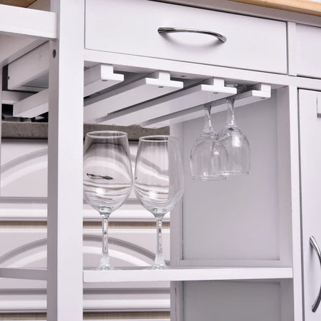 Carrello da Cucina Classico con Cassetti e Ruote in Legno Salvaspazio 89x40x84cm MN7801-069MN7
