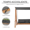 Dondolo da Giardino 3 Posti Convertibile in Letto Matrimoniale, 225.5x113x180cm 84A-239