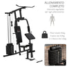 Stazione Fitness Multifunzione per Allenamento a Casa e Professionale in Acciaio, 148x108x207 cm, Nero ZM4A91-132ZM4