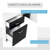 Scrivania per Ufficio con Ripiano Stampante, 2 Cassetti e 3 Mensole, in MDF Bianco e Nero, 137 x 55 x 92cm ZB4920-026ZB4