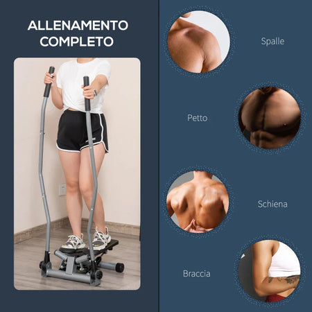 Stepper, Maniglie, Step Fitness con Monitor LCD per Casa e Palestra, Argento TY5A90-281SRTY5