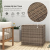Baule da Esterno in Rattan PE e Acciaio con Fodera Interna, 75x75x70 cm, Nero e color Sabbia  865-020V00KK