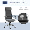 Sedia da Ufficio Ergonomica Girevole, Altezza Regolabile e Dondolamento, Poltrona in Tessuto a Rete 65x67x119-129cm Grigio DF4921-385CGFD4