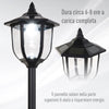 Lampione da Esterni con 6 Luci Led e Pannelli Solari Impermeabile Accensione Automatica Durata 6 Ore Altezza 177cm  XC3B30-006XC3