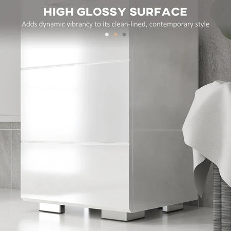 Colonna Bagno in MDF con Ripiano Aperto, Cassetto e Armadietto Chiuso, 37x32.5x170 cm, Bianco TG8834-633V00WTTG8