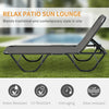 Lettino Prendisole in Alluminio con Schienale Reclinabile a 5 Livelli, 163x58.5x91cm, Grigio 84B-386GY