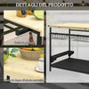 Carrello da Giardino a 2 Ripiani, 2 Cesti e 4 Spazi Portabottiglie, in Legno di Abete, 97.5x65x81 cm  ER584G-420V00NDER5