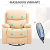 Poltrona Relax Reclinabile Beige con 8 Punti Massaggianti, Riscaldanti e Poggiapiedi, 97x92X104 cm ER5700-094V90BGEW5