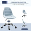 Sedia da Ufficio Ergonomico, Sedia Girevole Scrivania, Regolabile Senza Braccioli, Azzurro, 59x59x81-91cm GH9921-366BUGH9