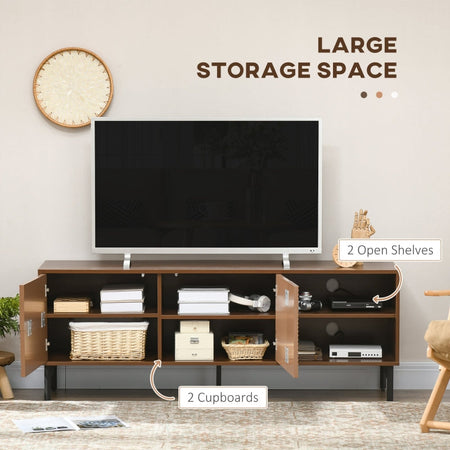 Mobile Porta TV fino 65"  150x40x57cm Marrone F839-665V80CFA , soggiorno salotto nero bianco marrone grigio alto basso cassetti design da terra parete grande tavolino ingresso moderno muro parete attrezzata sala